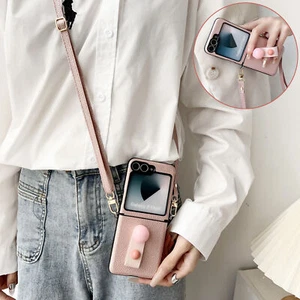 Case For Samsung Galaxy Z Flip6 Flip5 Flip4 Flip3 Lanyard Crossbody Clasp Cover - Picture 1 of 16
