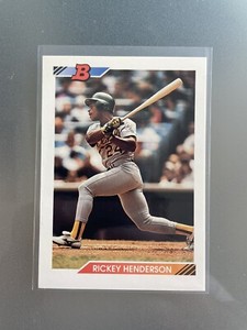 RICKEY HENDERSON - 1992 BOWMAN #166  - $1 SHIPPING