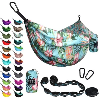 Hamaca Doble Persona con Correas de Árbol para Camping Exterior Hamaca Foto 1 de 4