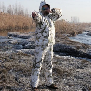 Jacket Trousers Fishing Hunting Winter Snow Field Camouflage Clothing Fleece - Picture 1 of 6