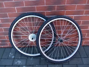 MTB wheel set 26 in Shimano Deore LX FH-M563 HB-M563 Shimano Hyperglide 7 speed - Picture 1 of 12