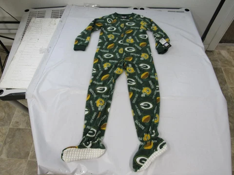 New Green Bay Packers Kids Size S Small (8) Green Footie Pajamas $36 Cover