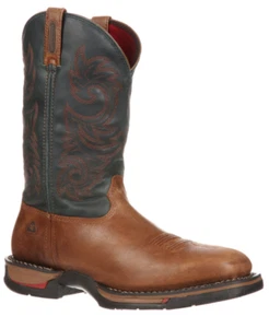 Rocky Men's FQ0008656 Long Range 12" Brown/Navy Waterproof Work Boots, Size 10 M - Picture 1 of 7