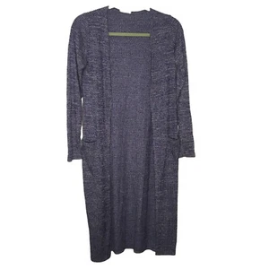 Olivia Rae Cardigan Women Medium Open Front Long Sleeve Pockets Duster Blue - Picture 1 of 5