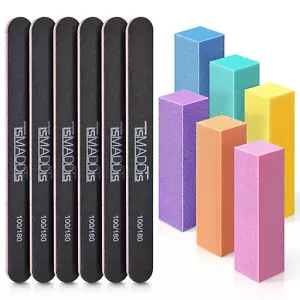 Nail Files and Buffers, Professional Manicure Tools Kit Rectangular Art Care Buf - Picture 1 of 7