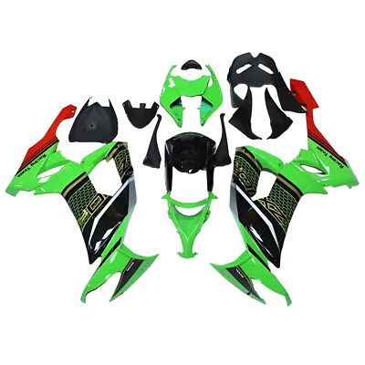 Kit de carenado rojo verde negro para Kawasaki Ninja ZX10R 2008 2009 2010 kit de carrocería ABS Foto 1 de 4