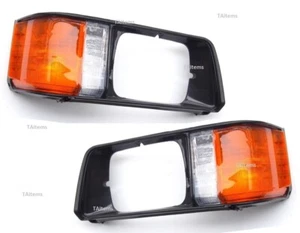 PAIR / SET FRONT TURN+LIGHT INDICATOR LAMPS FOR MITSUBISHI DELICA L300 1987-1990 - Picture 1 of 9