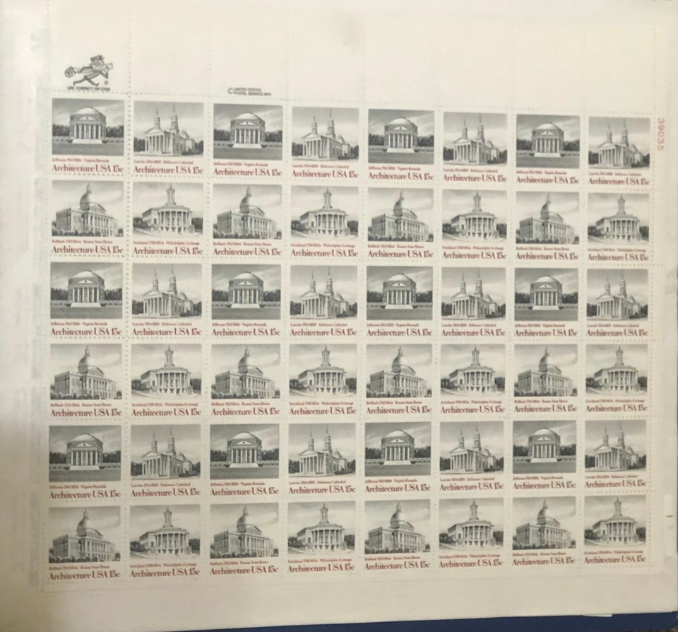 1979 15c American Architecture Stamps Series - Full Sheet (48 stamps) - Image 1 of 1