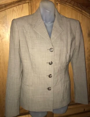 Blazer Ralph Lauren “Colección” Etiqueta Púrpura Marrón Mezcla Lana 4 Botones Talla 6 Foto 1 de 4