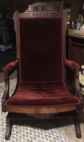 Gorgeous Victorian Carved Rocking Chair Cover