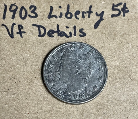 1903 Liberty Head V Nickel- VF Details Cover