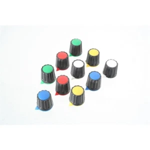 Set of 10 Push Button Knobs for 6mm Axles Mixed Colours - Picture 1 of 1