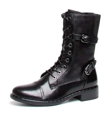 Regarde le Ciel Stiefelette Roxana Schwarz Leder Schnürstiefelette Boot Schnalle