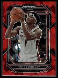 Selecciones del draft Panini Prizm 2023 Ricky Council IV Red Ice Arkansas Razorbacks #1 - Imagen 1 de 2