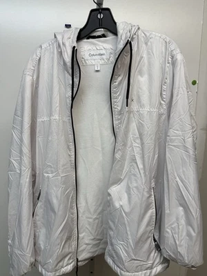 Chaqueta cortavientos ligera con capucha forrada de lana blanca Calvin Klein - Talla L Foto 1 de 4