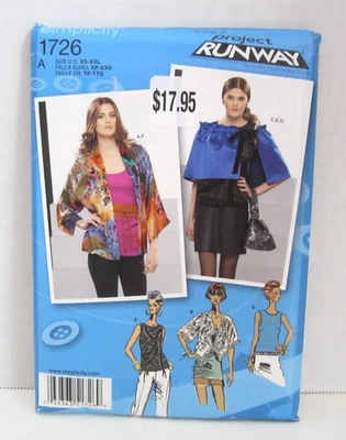Simplicity 1726 Top, Kimono Jackets, Capelet & Obi-Belt Misses' XS-XXL (6-26) UC - Image 1 of 2