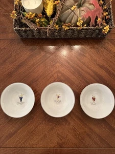 POTTERY BARN SANTA'S REINDEER CEREAL/SOUP BOWLS ~ SET of 3 ~ DISCONTINUED - Picture 1 of 6