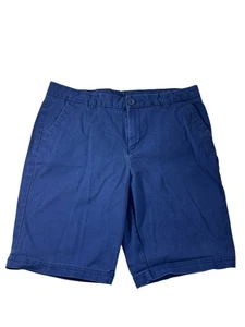 BCG Navy Blue Casual Shorts Womens Size 10 Mid Rise Flat Front Cotton Blend - Picture 1 of 6