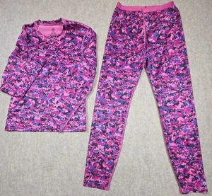 CHAMPION Girls Pink/Black/Blue Camo 2-pc Set Layering Sze L 10-12 Thermal - Picture 1 of 7