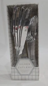 18 Stk. Kunststoff Silberbesteck Besteck Set | Chrom/Silber Farbe | Kostenloser Versand  - Bild 1 von 4