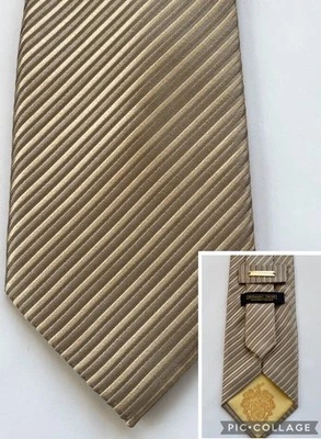 "Corbata Donald Trump colección firma barra de oro hecha a mano seda tonos dorados 4x58,5""" Foto 1 de 4