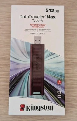 Kingston Technology DataTraveler 512GB Max Type-A 1000R/900W USB3.2 New & Sealed - Image 1 of 4