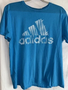 Camiseta Adidas Para Hombre Grande Azul Gráfico Logo - Camiseta 100% Algodón - Imagen 1 de 4