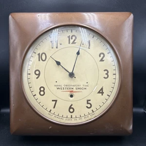 Vintage Western Union Self Winding Clock Co Naval Observatory Time Wall Clock - Picture 1 of 19