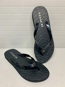 COACH ABIGAIL Black Thong Rubber Sandals Size 7B~VERY GOOD CONDITION! - Picture 1 of 9