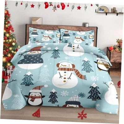 Juego de Edredón Tamaño con 2 Fundas de Almohada, Lindo Navidad Invierno Reina Navidad 3 Foto 1 de 4