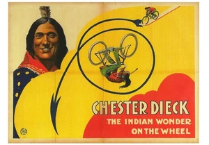 AK Chester Dieck "Indianer Wunder auf Rad" Indianerakts German Varieté MNT - Bild 1 von 1