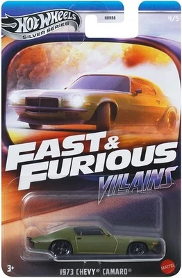 FAST FURIOUS Villains Modello Auto 1973 CHEVY CAMARO 1:64 8cm Hot Wheels JBY37 - Immagine 1 di 2