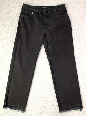 Pantalones de mezclilla para mujer Lucky Brand 10/30A Mid auténticos tobillo recto dobladillo crudo negros - Imagen 1 de 4