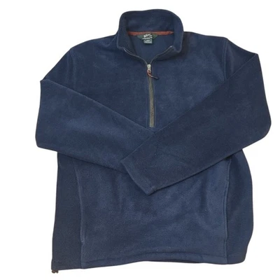 Chaqueta Pullover Woolrich Para Hombre Azul Marino Cuarto Cremallera Polar Con Bolsillos Grande Foto 1 de 4