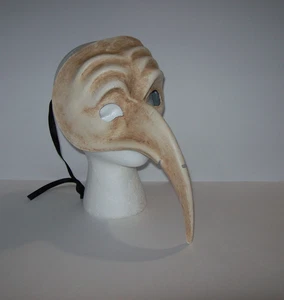 Máscara de teatro Scaramouche papel maché Ca Del Sol Venecia Italia, Laberinto - Imagen 1 de 13