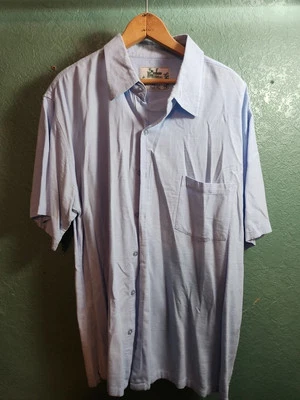 Camisa de playa vintage de fibra de bambú con botones manga corta para hombre XL "azul playa" Foto 1 de 4