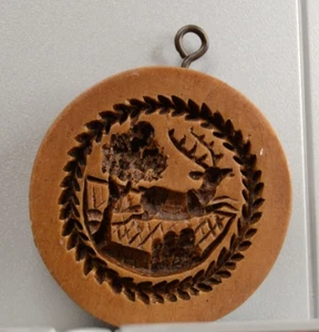 Springerle Swiss Speculaas Butter Cookie Stamp Press 5749 Jumping Deer - Picture 1 of 2