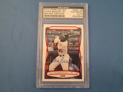 Jackie Bradley Jr Signed 2010 Topps USA Card PSA DNA Slabbed Autograph Red Sox - Image 1 of 3
