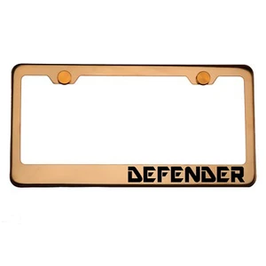 Rose Gold License Plate Frame DEFENDER Laser Engraved Aluminum Screw Cap - Picture 1 of 8