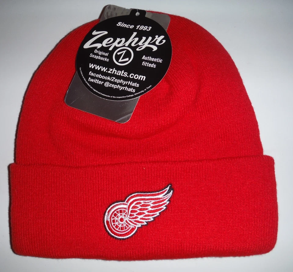 Gorro Detroit Red Wings NHL NUEVO CON ETIQUETAS Auténtico Toque Tejido Sombrero Zephyr Foto 1 de 1