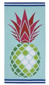 Beach Towel by Crown & Ivy Pineapple Light Teal Blue 36”W x 72”L NWT - Picture 1 of 2