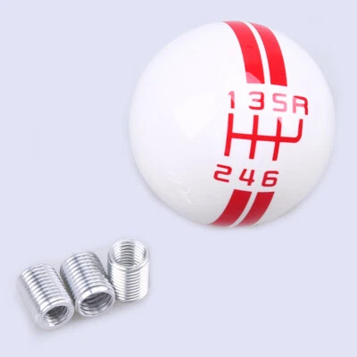 Manual Round Gear Shift Knob Shifter Lever 6 Speed Red/White For Ford Mustang - Image 1 of 4