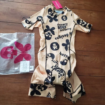 Traje de piel de ciclismo pequeño Betty Designs para mujer amarillo SS traje de velocidad ajuste de carrera traje S Foto 1 de 4
