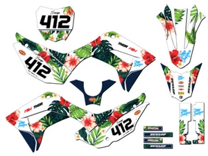 2019-2022 CRF 110 TROPIC White Senge Graphics Kit Compatible with Honda - Picture 1 of 10