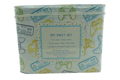 Juego de sábanas de microfibra dobles controladores de juego retro 3 piezas para niños jugadores NES Foto 1 de 4