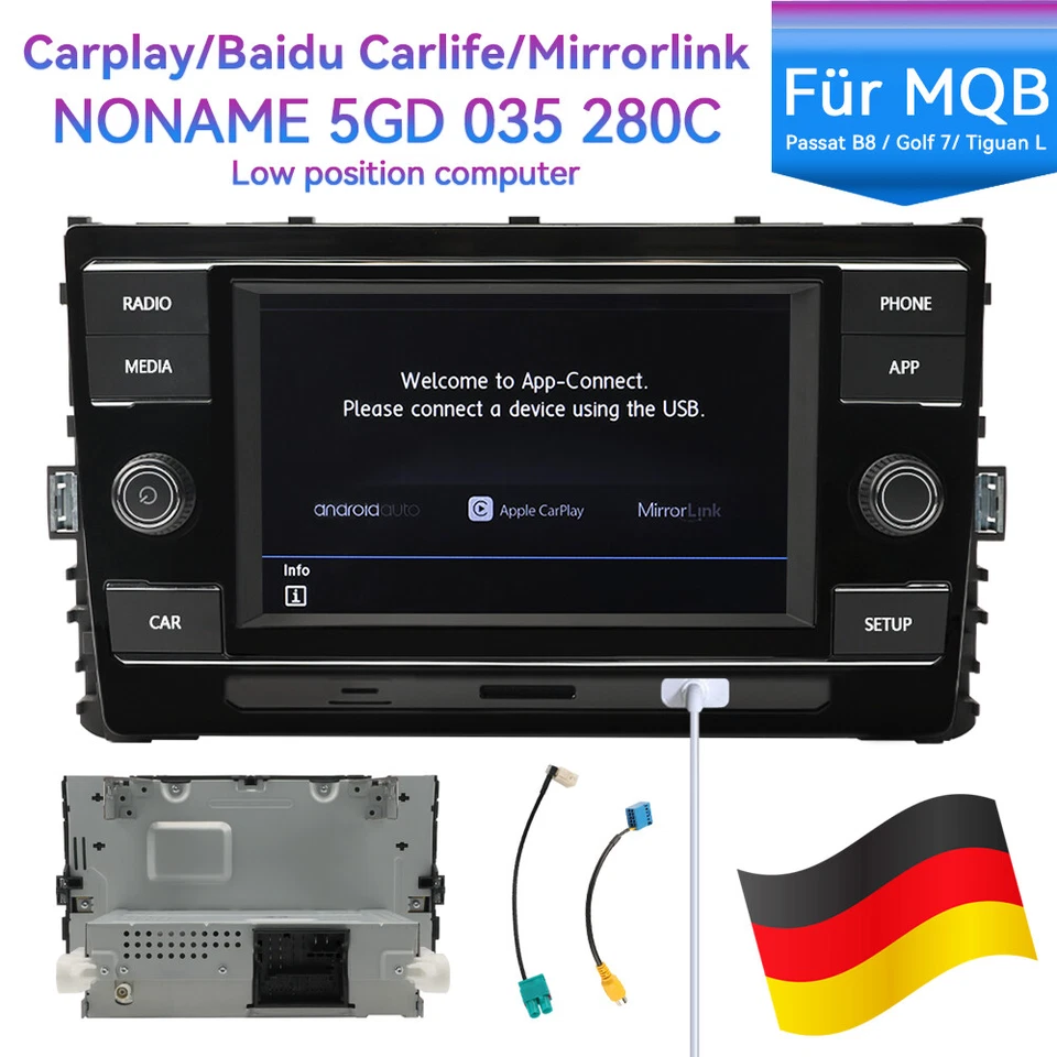 Für VW GOLF 7 7.5 GTR Passat B8 Tiguan L Autoradio MIB 280C Android Auto Carplay - Bild 1 von 4
