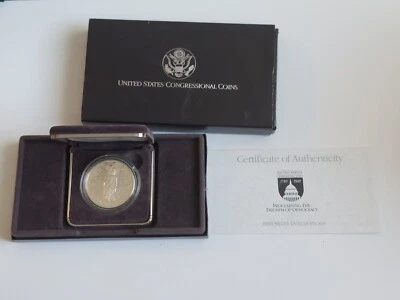 1989 S United States Congressional Commemorative Proof Silver Dollar OGP & COA - Image 1 of 4