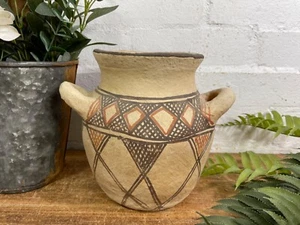 Vintage Moroccan Hand Made Rustic Wabi Sabi Berber Rif Pot Dry Flower Vase - Picture 1 of 10