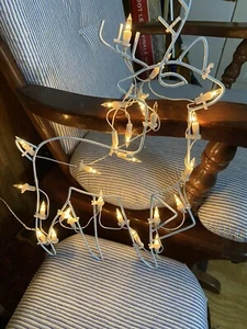 Vintage Woolworths Reindeer Illuminated Christmas Frame Lights 18" Original Box - Picture 1 of 6