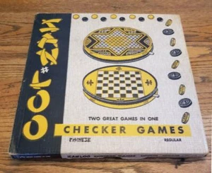 Vintage 1953 San Loo Chinese Checkers tin litho, 2-sided game board w/orig. box - Picture 1 of 1